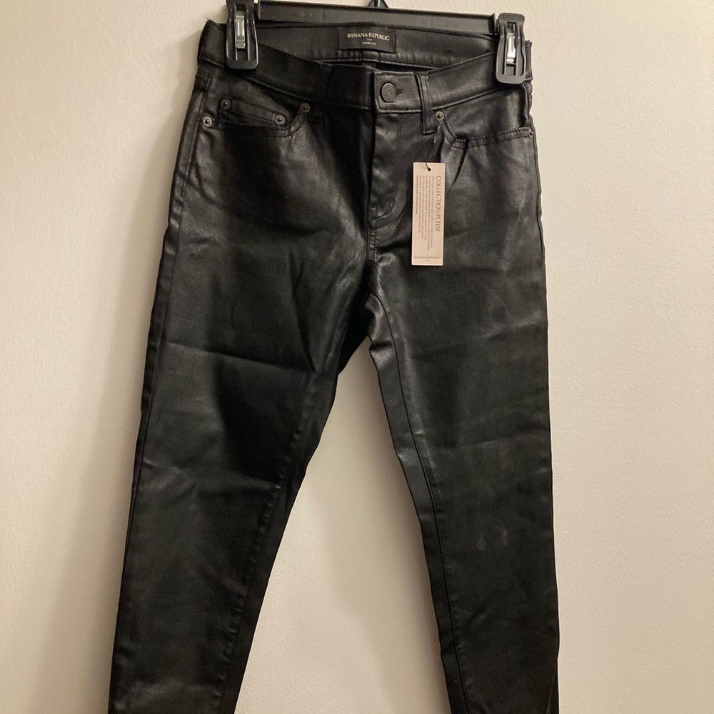 Banana Republic faux leather skinny jeans